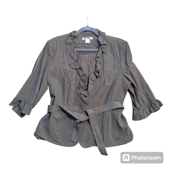 Peter Nygard Jackets & Blazers - Peter Nygard Size 16 Army Green Belted Jacket